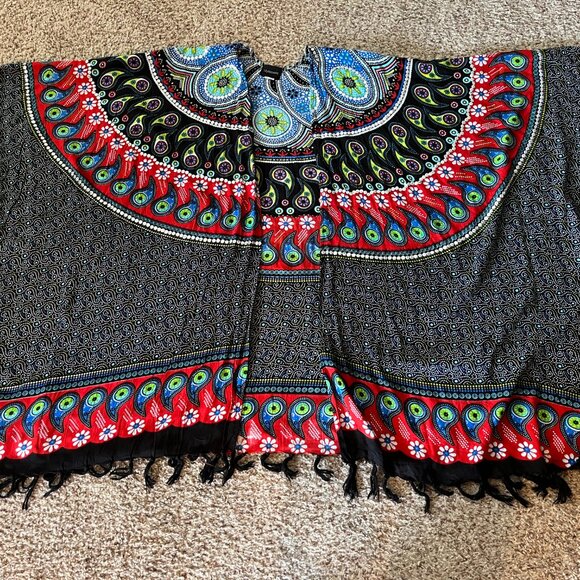 Stylepark1 Hand Made cover up sequined, fringed, open front kaftan  OS - Picture 6 of 8